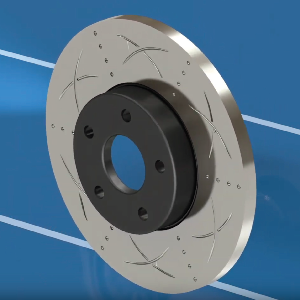 Animation of how a brake caliper assembly works
